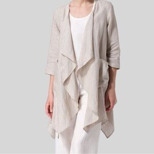 Elegant Cream Cardigan 100% linen